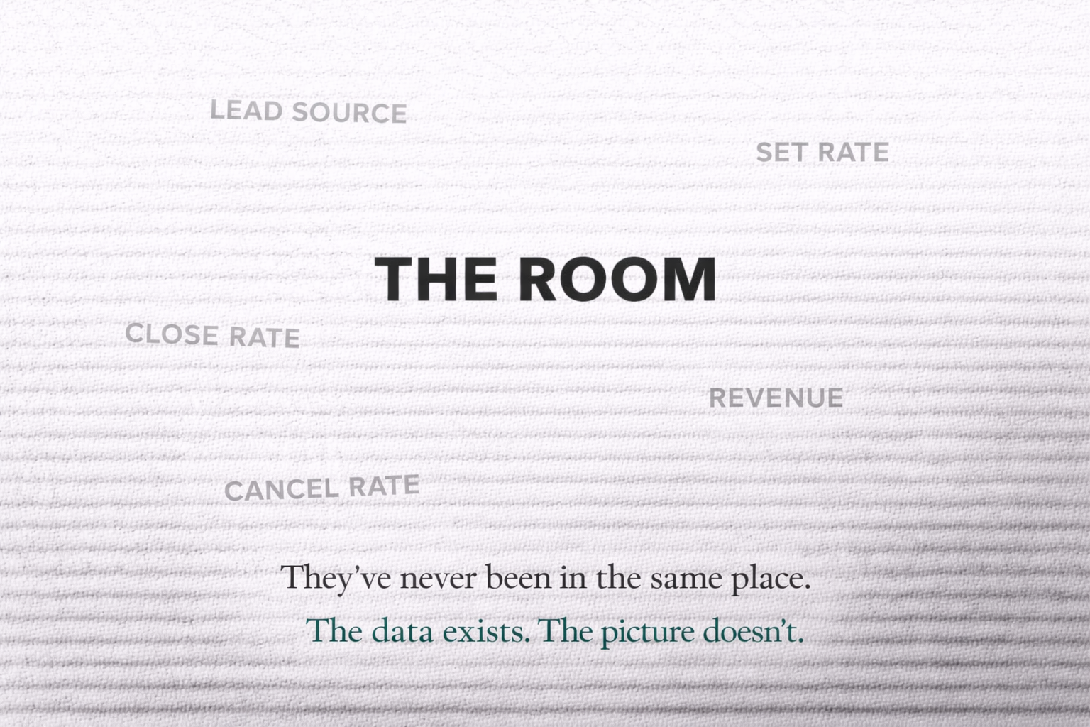 Your revenue data isn't broken. It's just never been in the same room.